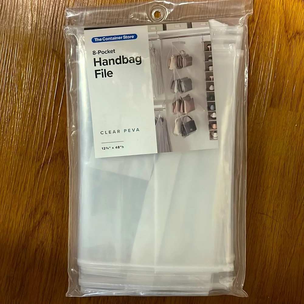 8 pocket, hanging handbag holder (also works great for shoe storage)